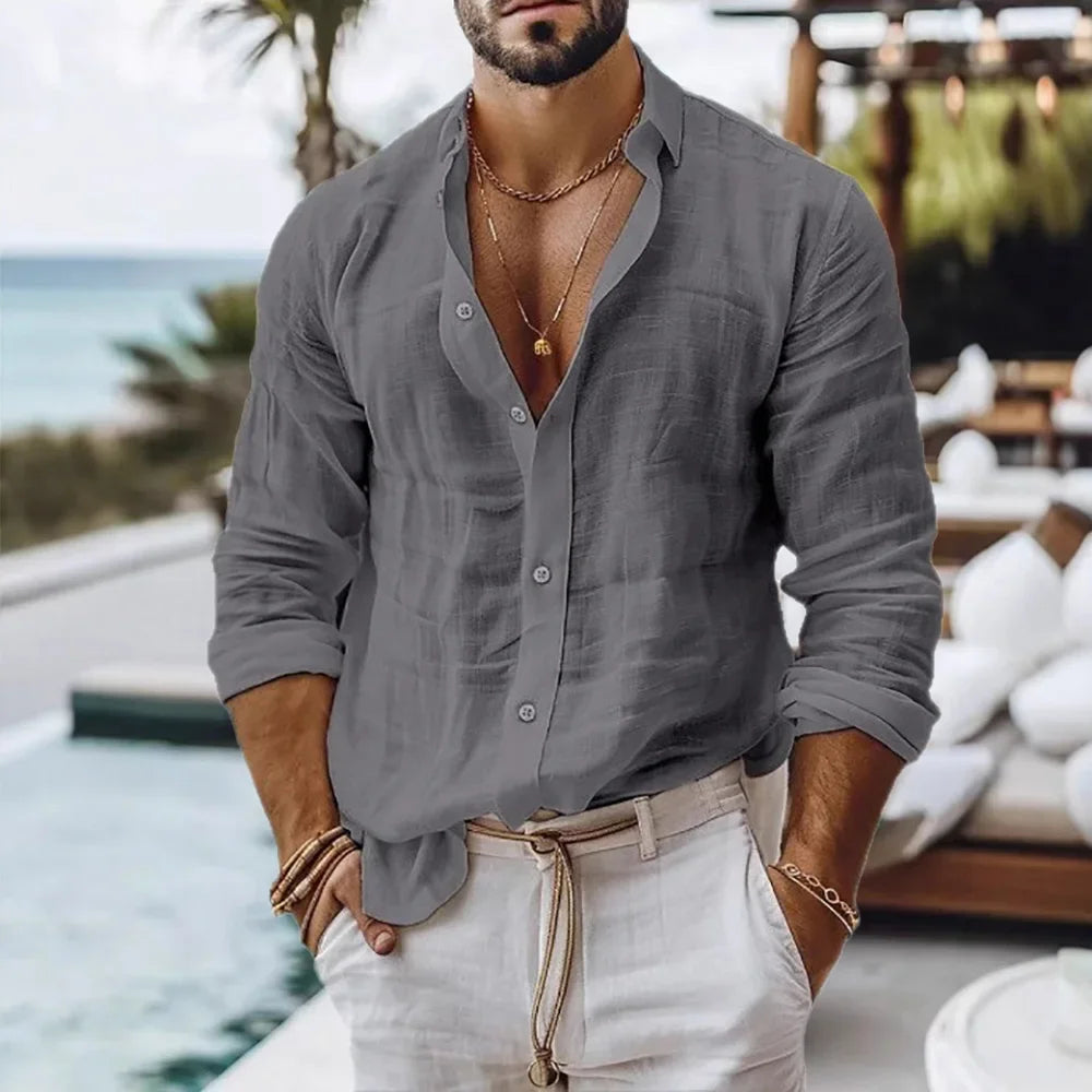 Men's Cotton Linen Casual Shirt