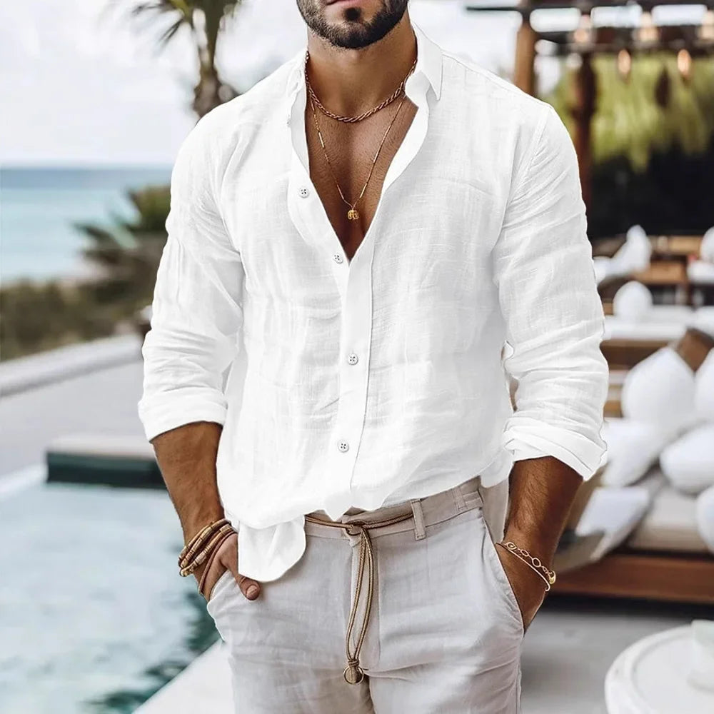 Men's Cotton Linen Casual Shirt