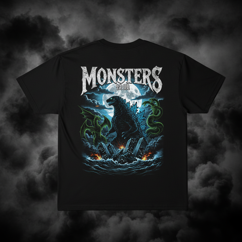 Monsters Oversized Tee - Back